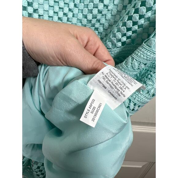 New J. Crew Midi Dress Geometric Sleeveless Lace Ruffle Sheath NWT - Picture 9 of 11